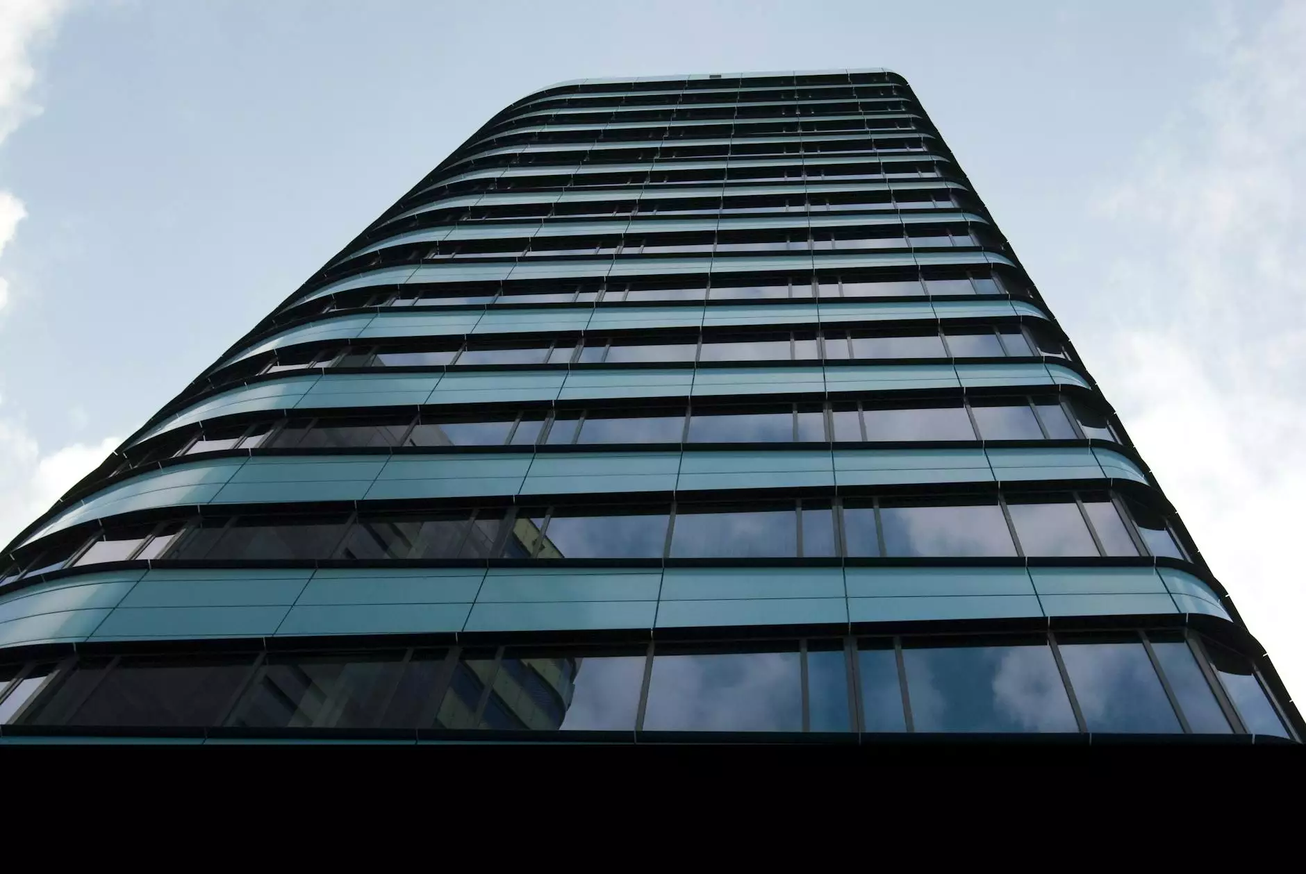 Modern building facade with a repeated rhythm of windows and horizontal cladding